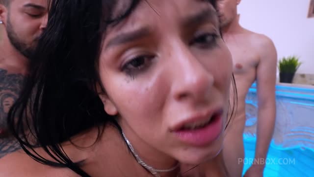 Mega Gangbang! 8on1 Beautiful gets double anal with fisting and double vagina from eight cocks